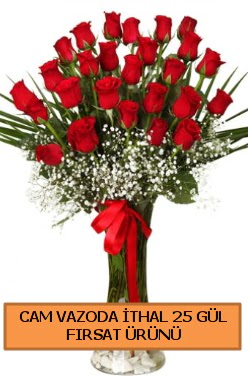  Cam vazoda ithal 1. kalite 25 gül  Hediye Çiçek online çiçekçi , çiçek siparişi 