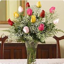  Hediye Çiçek İnternetten çiçek siparişi  renkli gül 11 adet çiçekçi den cam yada mika vazo tanzimi