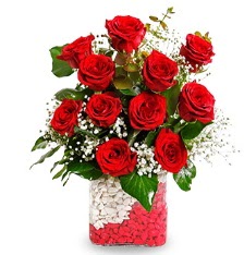 11 adet kırmızı gül vazosu  Hediye Çiçek çiçek gönderme 