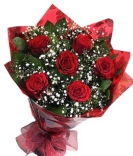 6 adet kırmızı gülden buket  Hediye Çiçek çiçek siparişi vermek 