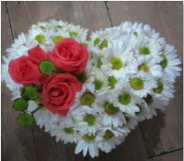 3 adet kırmızı gül mika kalptte papatyalar  Hediye Çiçek online çiçekçi , çiçek siparişi 