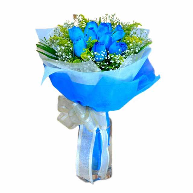 7 adet mavi gül buketi  Hediye Çiçek çiçek servisi , çiçekçi adresleri 