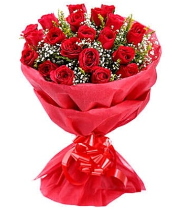 21 adet kırmızı gülden modern buket  Hediye Çiçek anneler günü çiçek yolla 