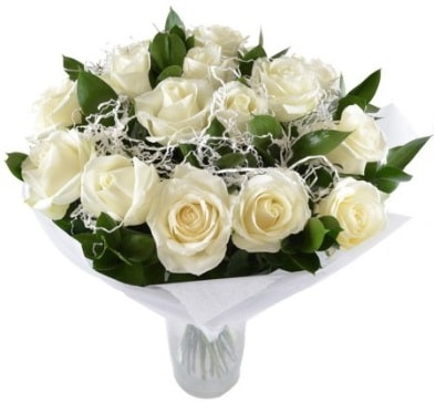 15 beyaz gül buketi sade aşk  Hediye Çiçek çiçek online çiçek siparişi 