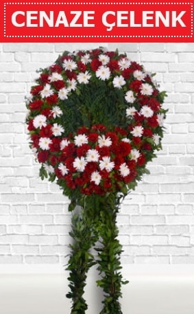 Kırmızı Beyaz Çelenk Cenaze çiçeği  Hediye Çiçek cicekciler , cicek siparisi 