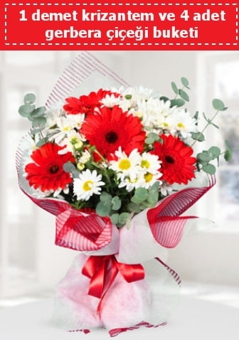 Krizantem ve Gerbera Buketi  Hediye Çiçek yurtiçi ve yurtdışı çiçek siparişi 